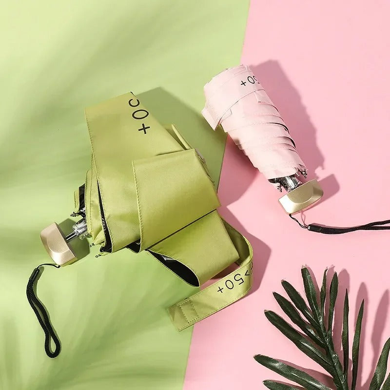 Paraplu de poche compacte résistante aux UV, pliable, ultra-légère, écran de voyage pour sac à main, résistante aux intempéries, coupe-vent, pour un usage quotidien | Sulvida