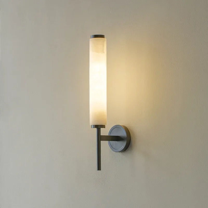Cilindervormige Wandlamp Natuursteen met Metaal voor Woonkamer Slaapkamer Hal Eettafel Studeerkamer Verlichting | Sulvida