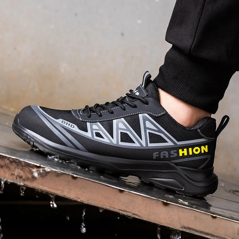 Werkschoenen S3 Leer Heren Breed Stalen Neus Antislip Zool Veiligheid Industrie Bouw Werkplaats Comfort | Sulvida