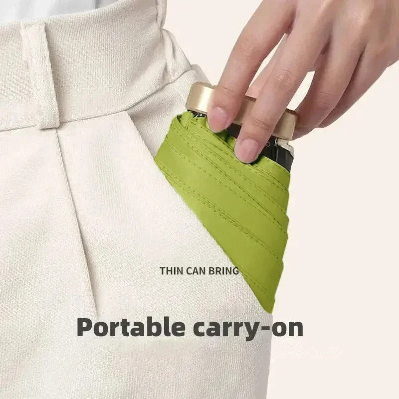 Paraplu de poche compacte résistante aux UV, pliable, ultra-légère, écran de voyage pour sac à main, résistante aux intempéries, coupe-vent, pour un usage quotidien | Sulvida