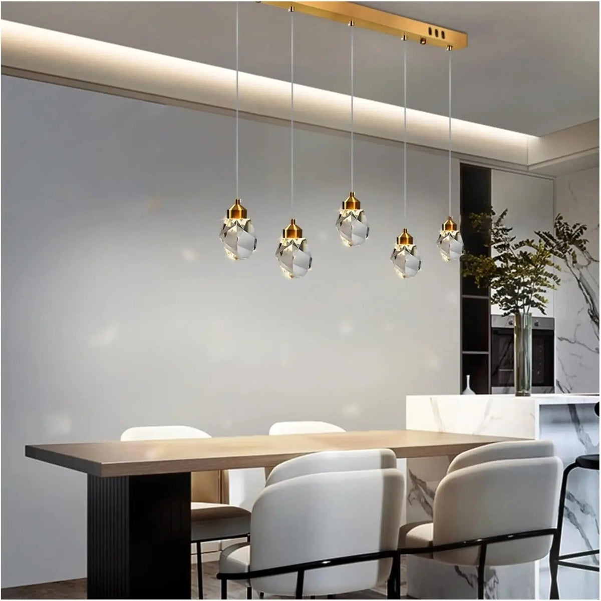 Kristallen Hanglamp met Geslepen Facetten voor Eetkamer Slaapkamer Woonkamer Modern Luxe Interieur Sfeerverlichting | Sulvida