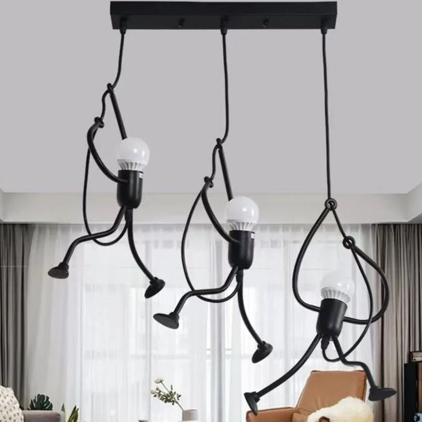 Hanglamp Figuur Metalen Silhouet Zwart Sculptuur Design voor Woonkamer Restaurant Kinderkamer Eetkamer | Sulvida