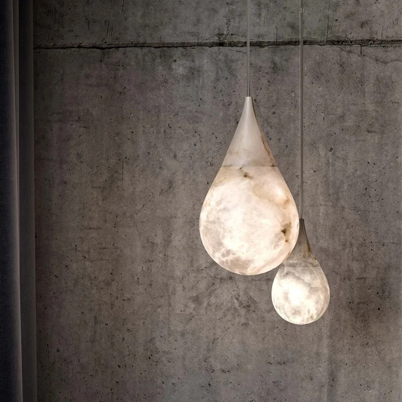 Hanglamp Druppelvorm Natuursteen Dimbaar Eettafel Keukeneiland Slaapkamer Modern Tijdloos Elegante Verlichting | Sulvida