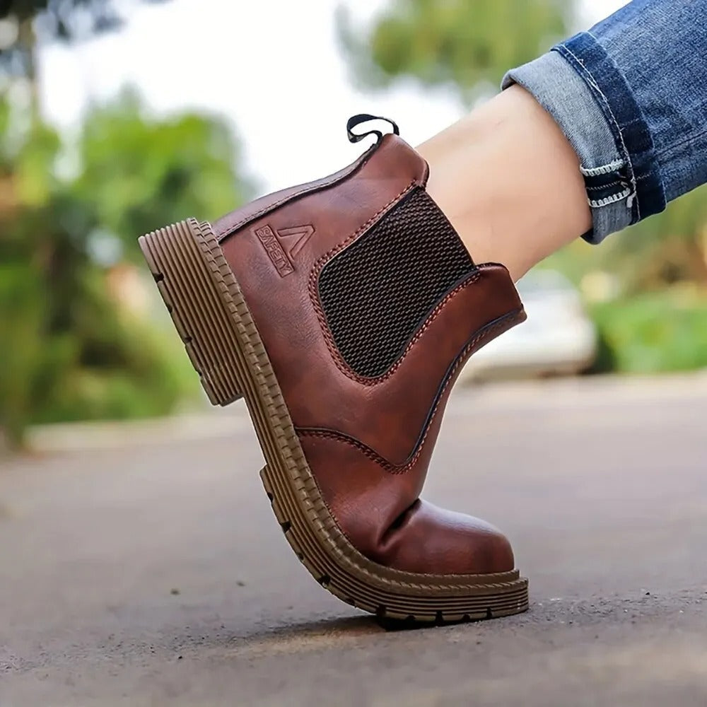 Werkschoenen met Stalen Neus en Waterdicht Leer – Heren Veiligheidsschoenen Antislip Zool Industrie Bouw | Sulvida