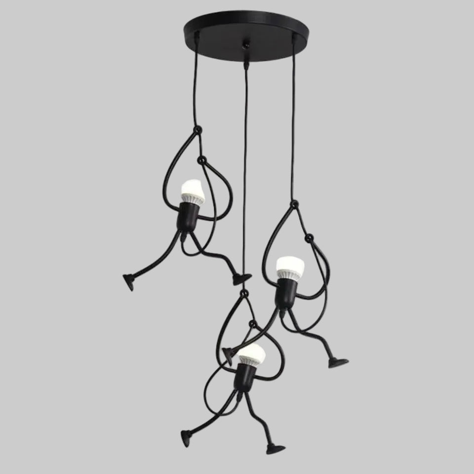 Hanglamp Figuur Metalen Silhouet Zwart Sculptuur Design voor Woonkamer Restaurant Kinderkamer Eetkamer | Sulvida