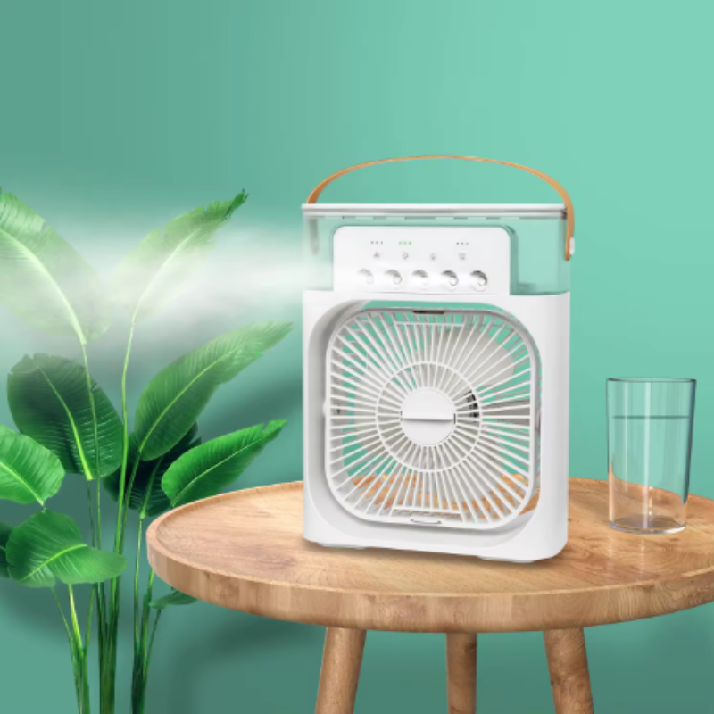 Draagbare Mini Luchtkoeler met Luchtbevochtiger USB Oplaadbaar 3 Snelheden Stil Airco voor Kantoor Thuis Slaapkamer Bureau Persoonlijke Koeling | Sulvida