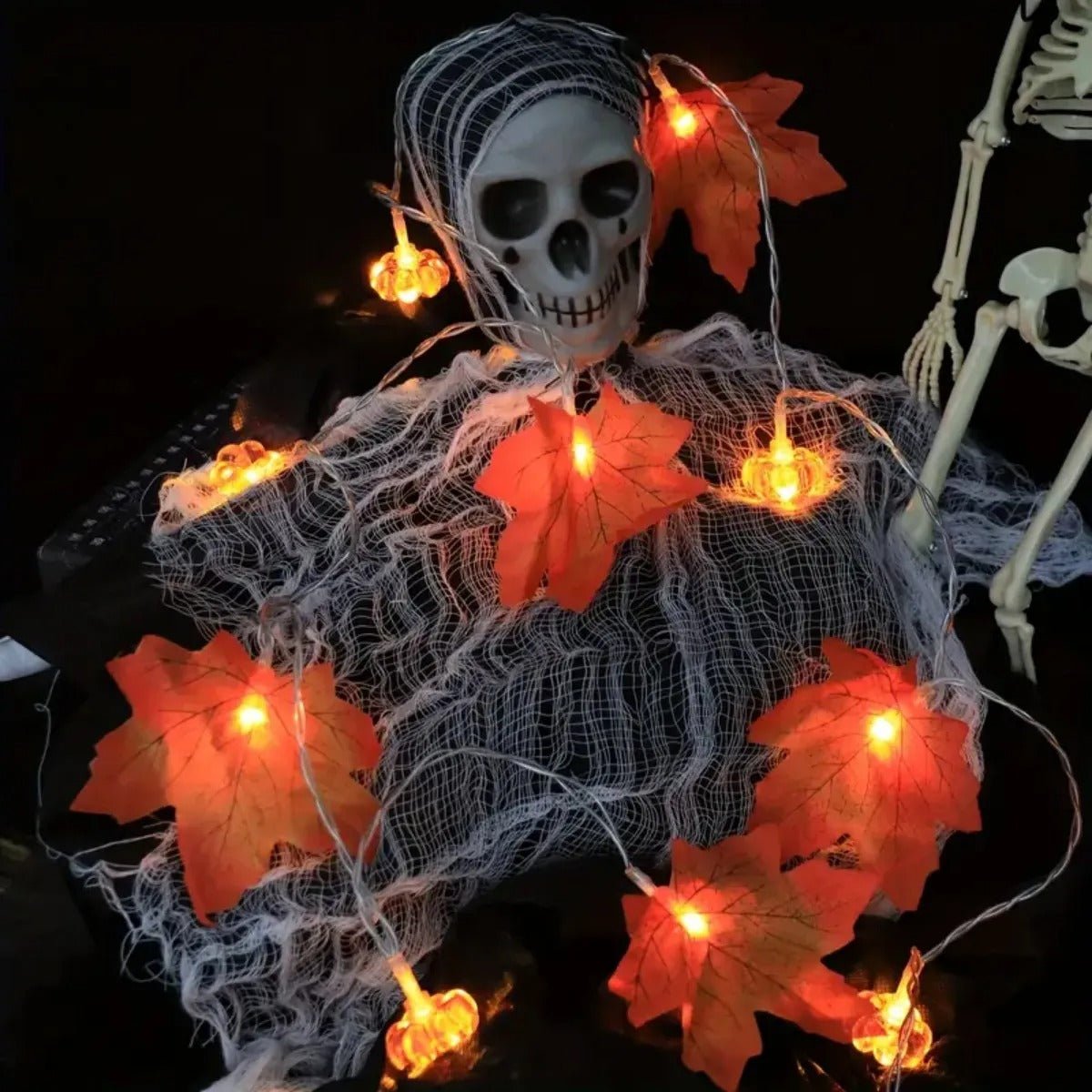 LED-Lichtsnoer Herfstbladeren & Pompoenen 3m – Warmwit Sfeerverlichting Decoratie voor Binnen & Buiten | Sulvida