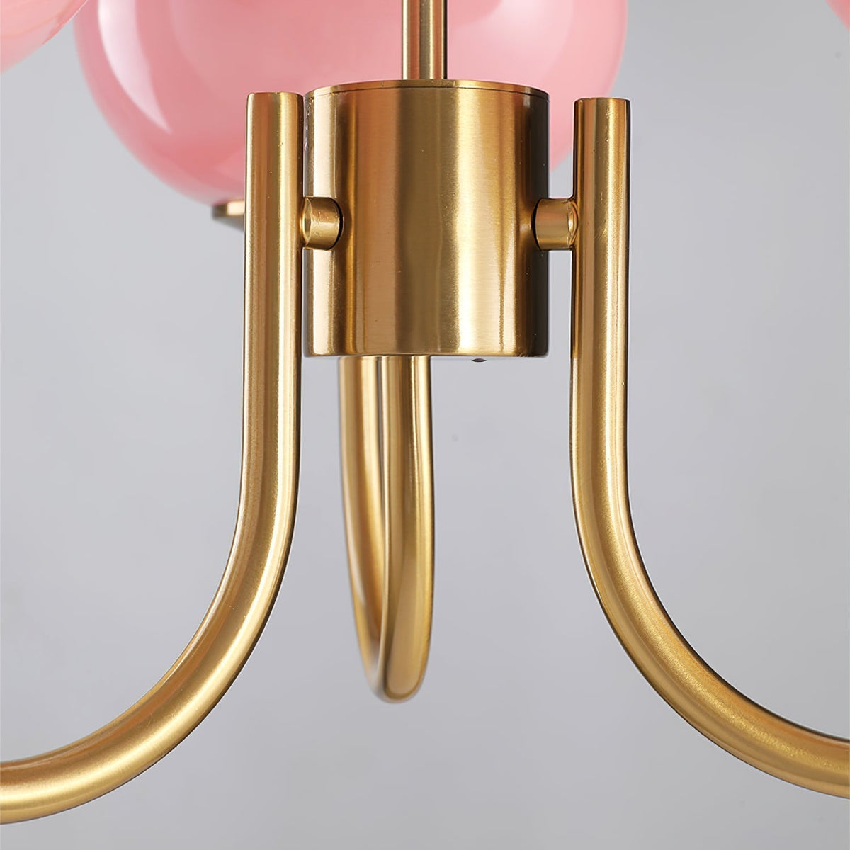 Glazen kroonluchter met metalen armatuur ø46cm & ø67cm 3 of 5 lichtpunten roze wit crème koper chroom | Sulvida
