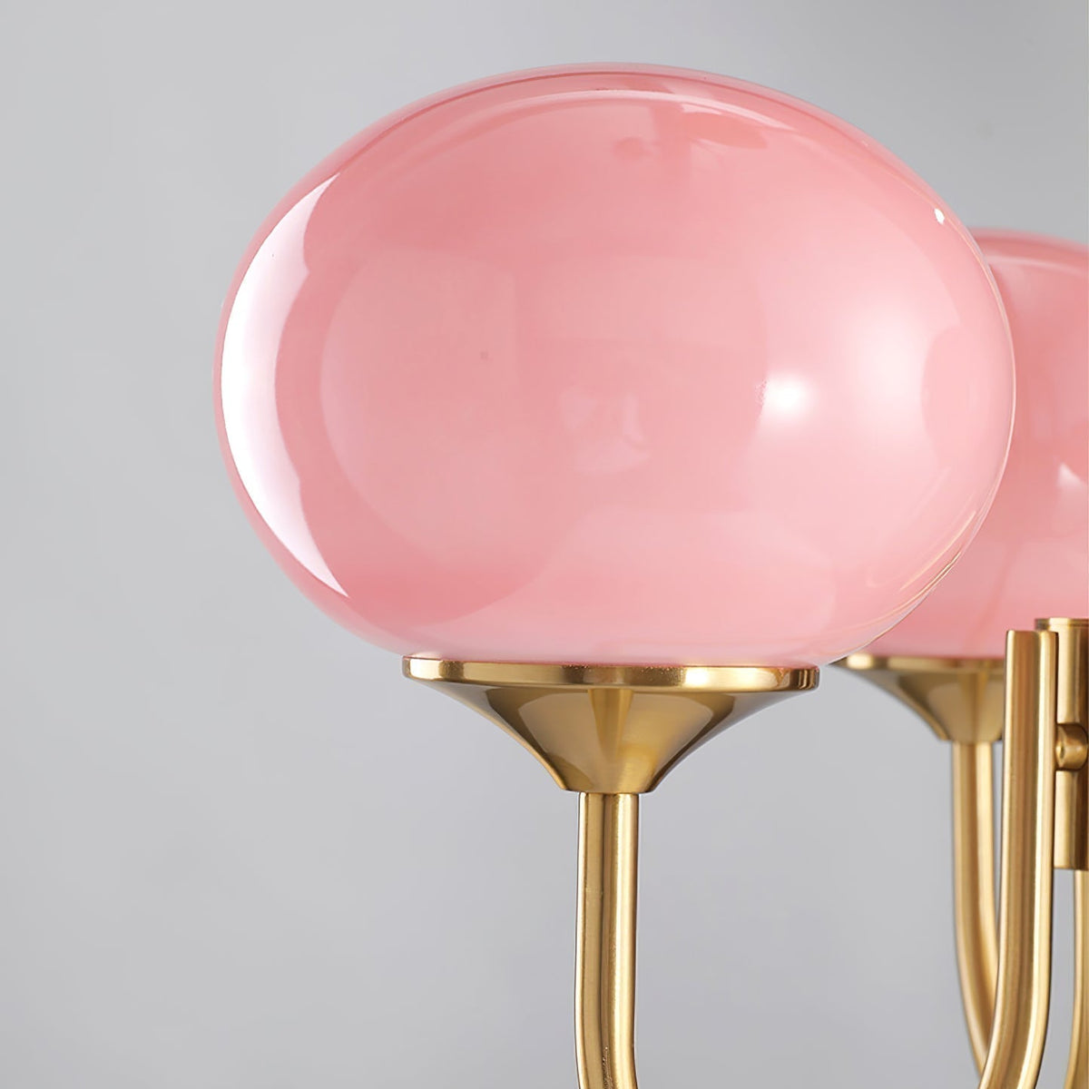 Glazen kroonluchter met metalen armatuur ø46cm & ø67cm 3 of 5 lichtpunten roze wit crème koper chroom | Sulvida