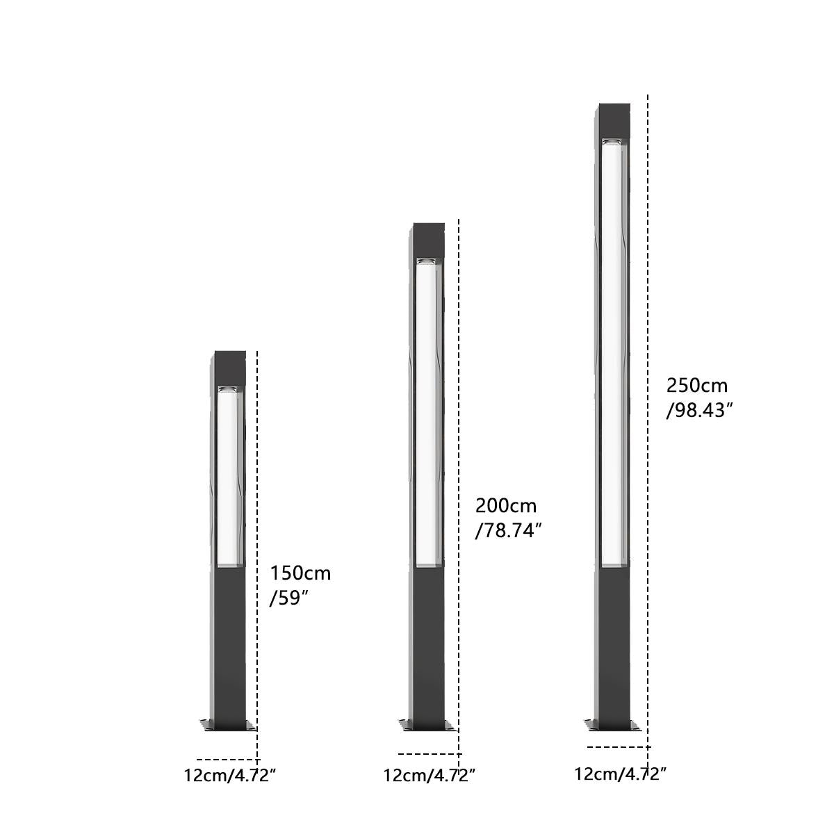 Buitenlantaarn LED Rechthoekig Zwart Antraciet Tuinverlichting Sokkellamp Padverlichting Modern Buitenlamp | Sulvida