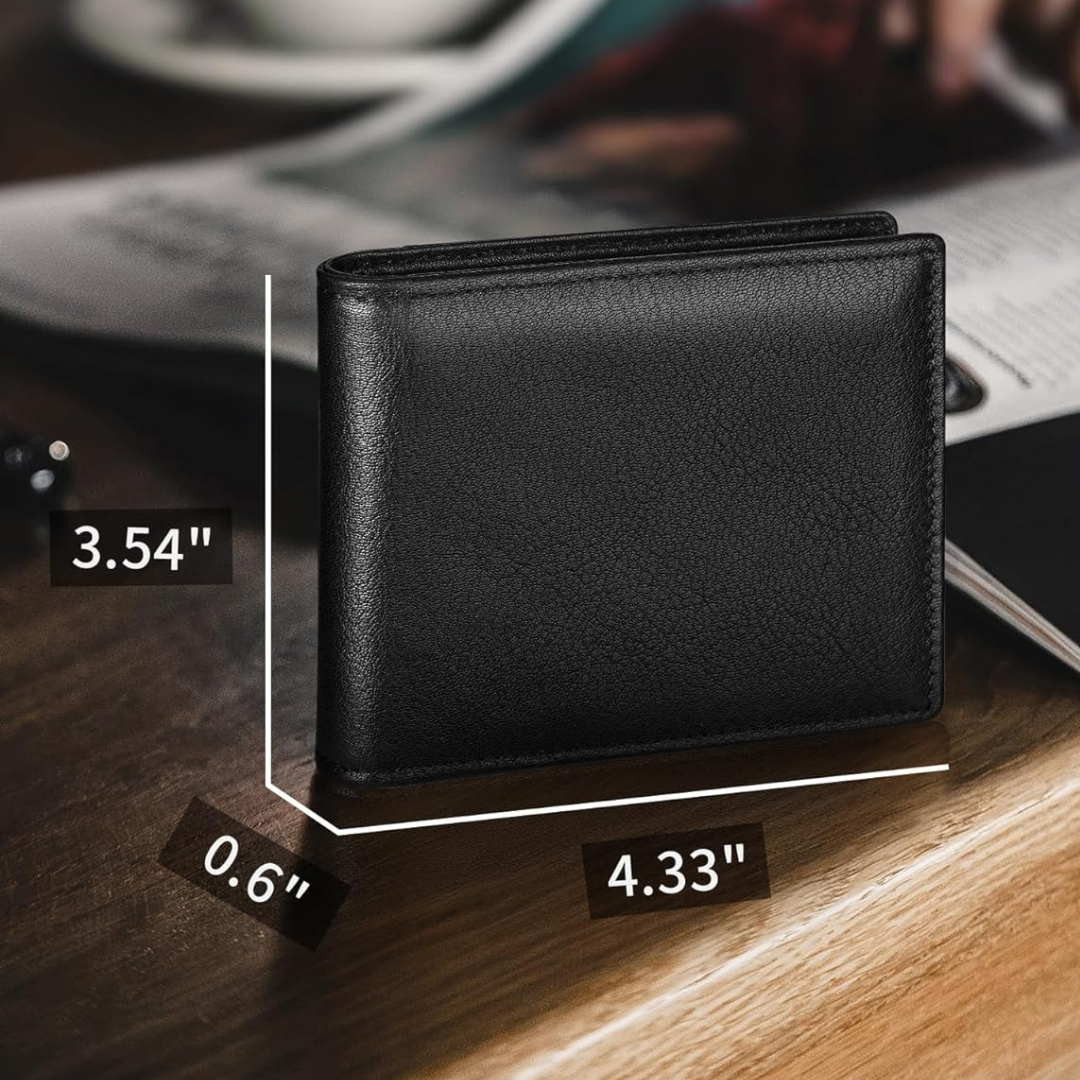 Portemonnee Leer RFID Blokkering Heren Bifold Bruin Zwart Donkerbruin Pasjeshouder ID-Venster Compact | Sulvida