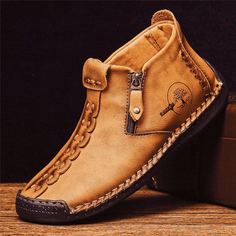 Handgemaakte Herenschoenen met Antislipzool en Ritssluiting Casual Laarzen Premium Comfortlaarzen Heren | Sulvida
