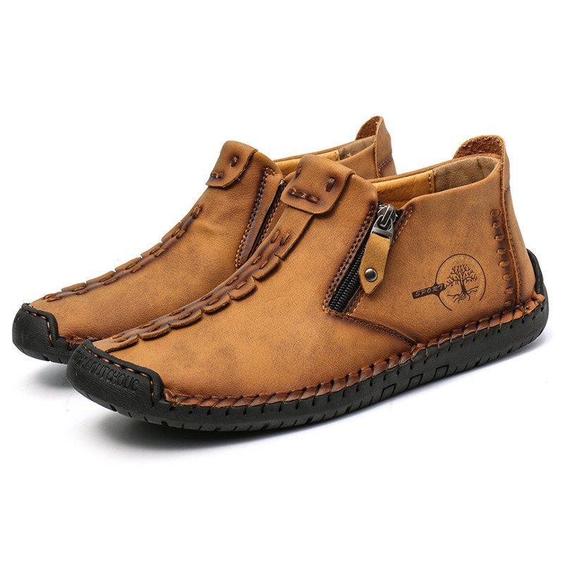 Handgemaakte Herenschoenen met Antislipzool en Ritssluiting Casual Laarzen Premium Comfortlaarzen Heren | Sulvida