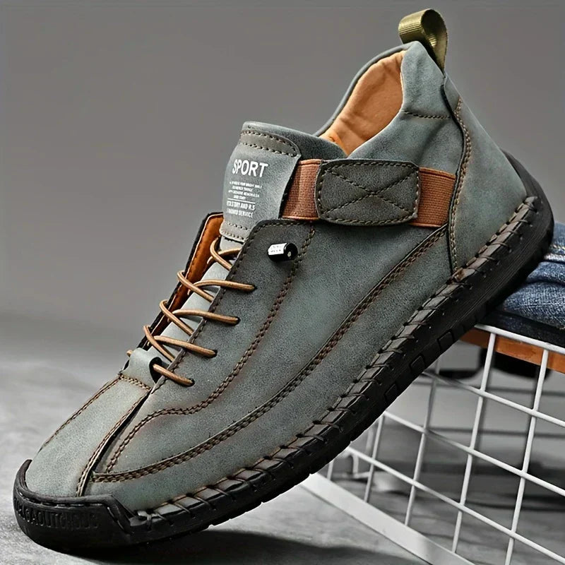 Orthopedische Herenschoenen Comfort Dagelijks Blauw Groen Zwart Kaki Slip-on Voetsteun Antislip Loopschoenen | Sulvida