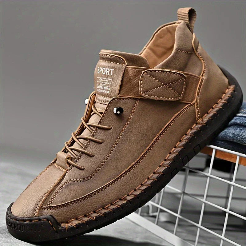 Orthopedische Herenschoenen Comfort Dagelijks Blauw Groen Zwart Kaki Slip-on Voetsteun Antislip Loopschoenen | Sulvida