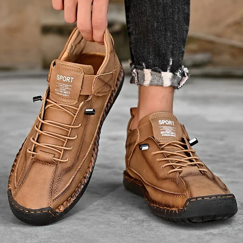 Orthopedische Herenschoenen Comfort Dagelijks Blauw Groen Zwart Kaki Slip-on Voetsteun Antislip Loopschoenen | Sulvida