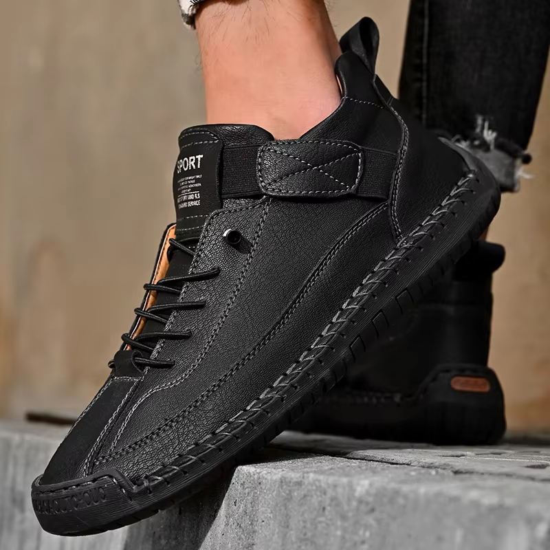 Orthopedische Herenschoenen Comfort Dagelijks Blauw Groen Zwart Kaki Slip-on Voetsteun Antislip Loopschoenen | Sulvida