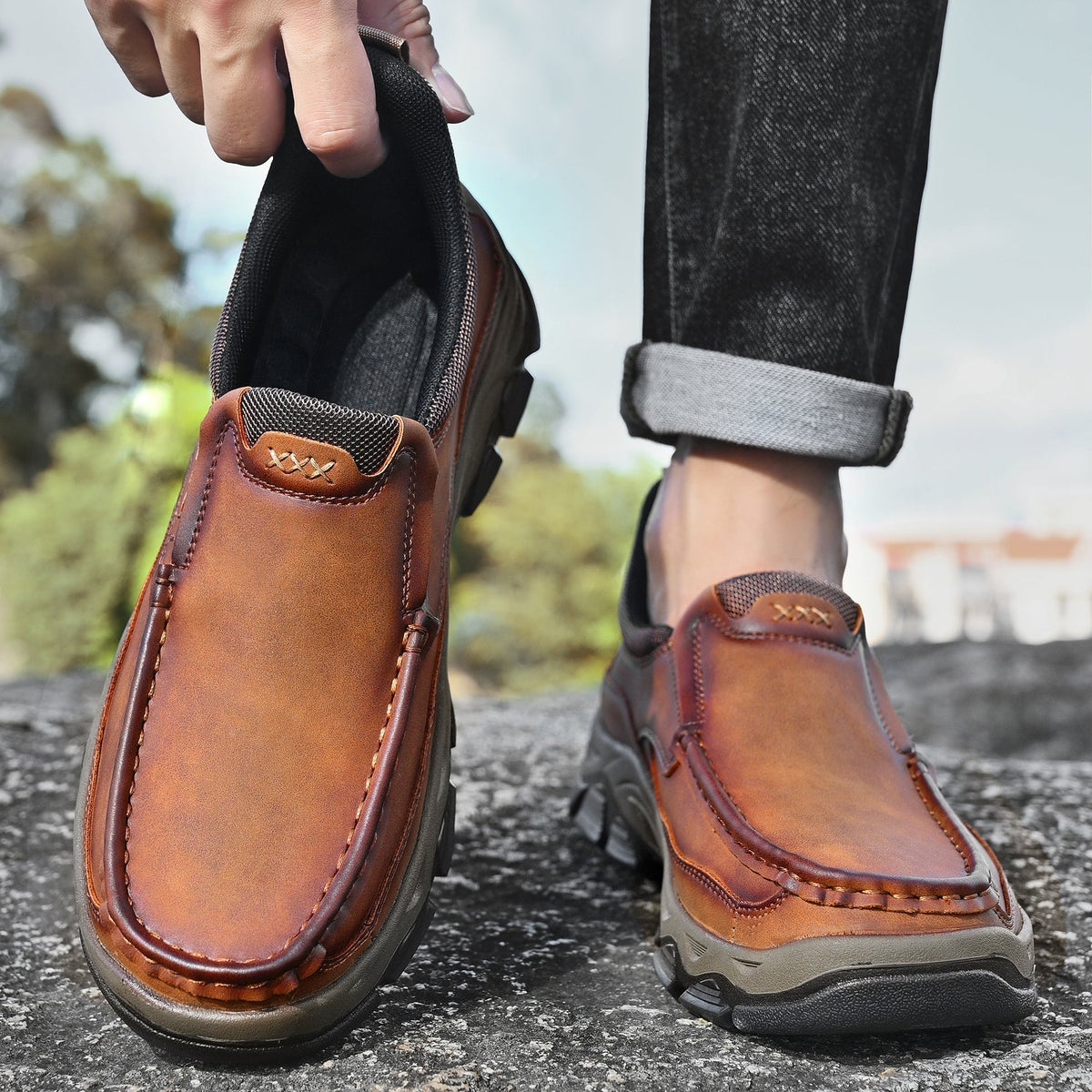 Orthopedische Instapschoenen voor Heren Casual Wandelschoen Voetondersteuning Comfortabel Instapper Loopschoenen | Sulvida