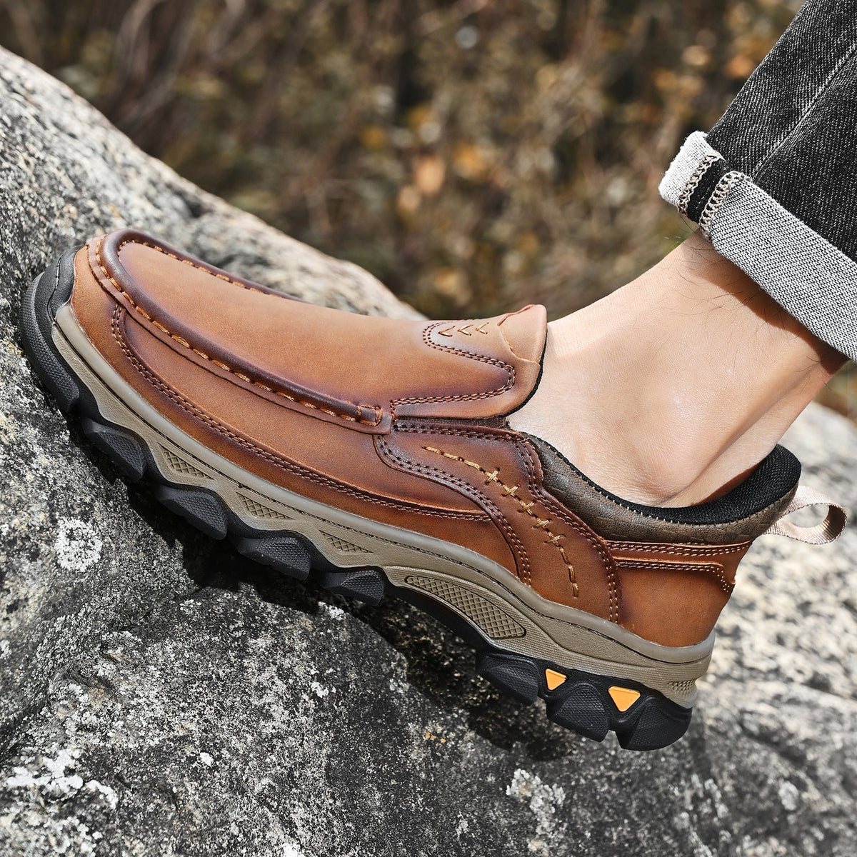 Orthopedische Instappers Heren Loopschoenen Comfortabel Casual Lichtbruin Donkerbruin Zwart Dagelijks | Sulvida