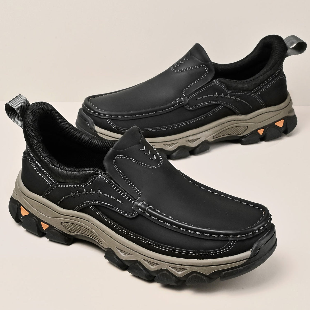 Orthopedische Instappers Heren Loopschoenen Comfortabel Casual Lichtbruin Donkerbruin Zwart Dagelijks | Sulvida