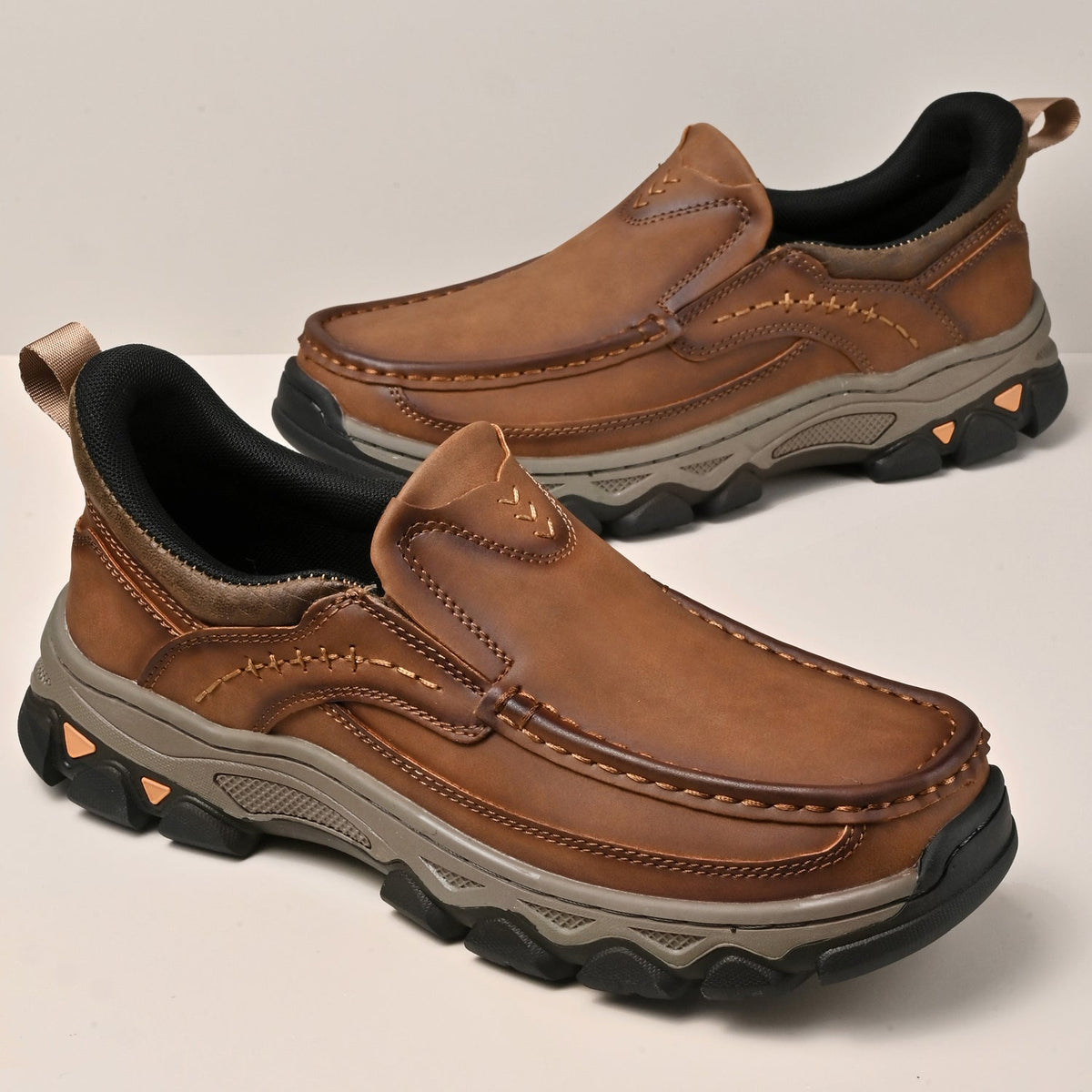 Orthopedische Instappers Heren Loopschoenen Comfortabel Casual Lichtbruin Donkerbruin Zwart Dagelijks | Sulvida