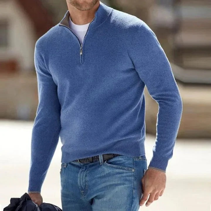 Luxe Cashmere Trui met Lange Mouwen voor Heren Tijdloos Design Zachte Wollen Pullover Diverse Kleuren | Sulvida