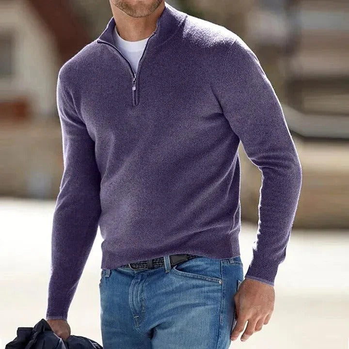Luxe Cashmere Trui met Lange Mouwen voor Heren Tijdloos Design Zachte Wollen Pullover Diverse Kleuren | Sulvida