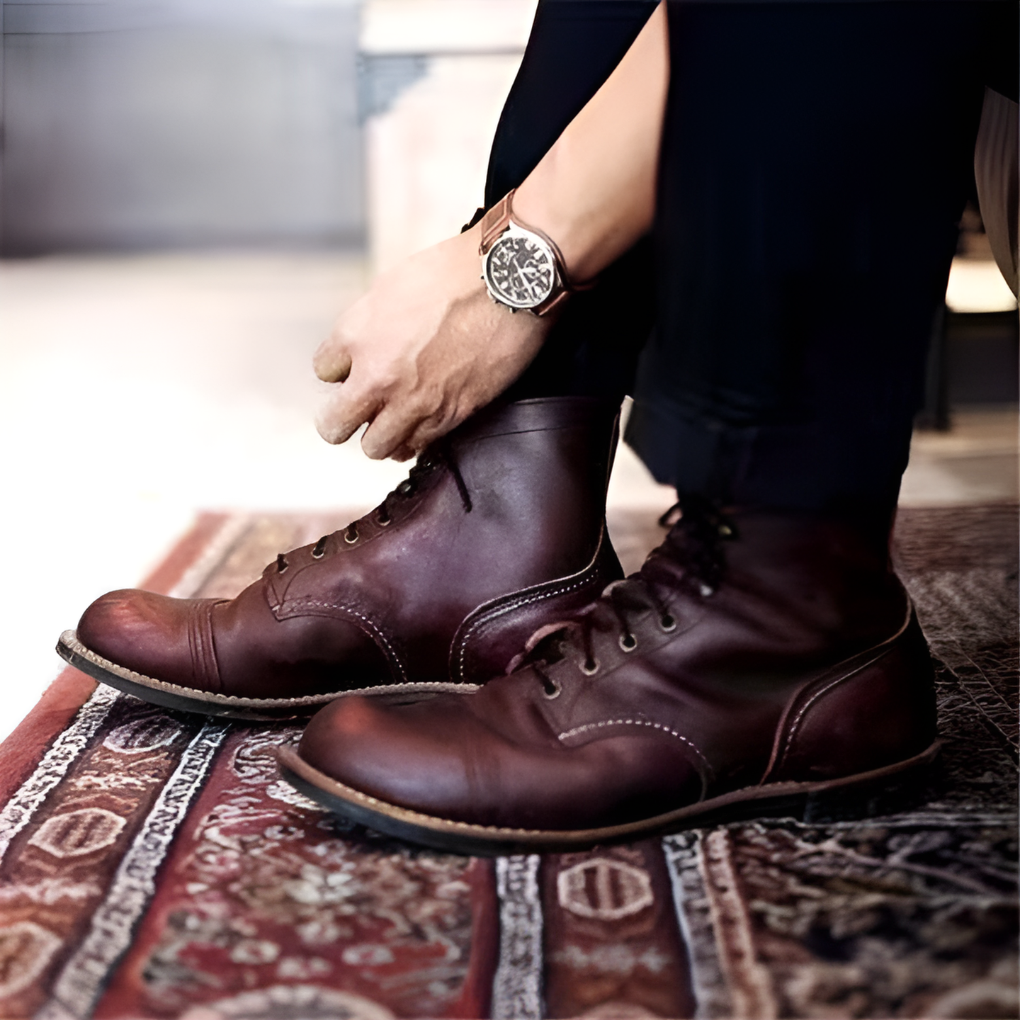 Vintage Veterboots Heren Lace-Up Combat Boots Hoog Model Herfstschoenen Stoere Laarzen Casual Stijl Veterschoenen | Sulvida