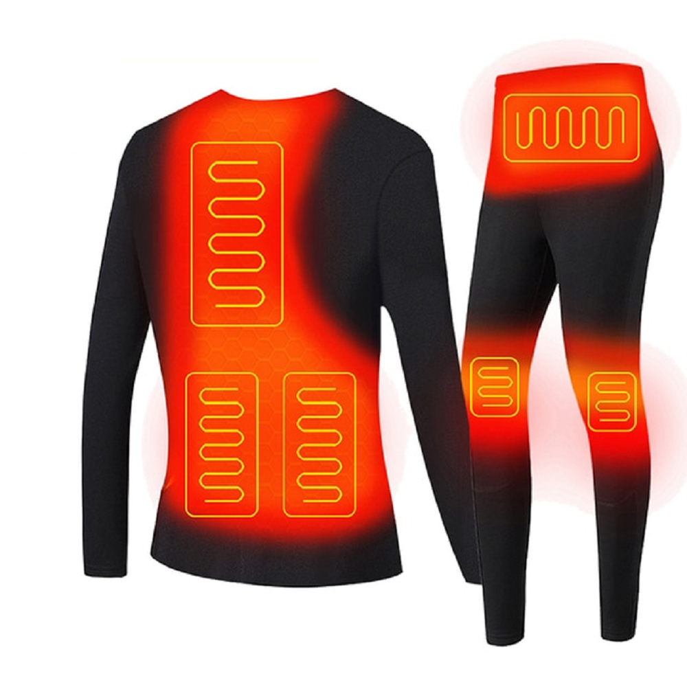 Verwarmbare Thermische Ondergoedset Heren & Dames USB Bediening Meerdere Verwarmingszones Warm Winterondergoed | Sulvida