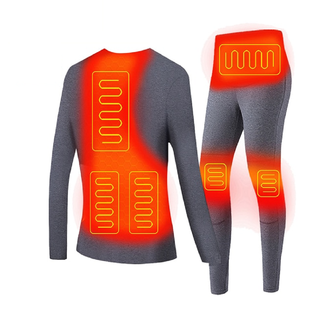 Verwarmbare Thermische Ondergoedset Heren & Dames USB Bediening Meerdere Verwarmingszones Warm Winterondergoed | Sulvida