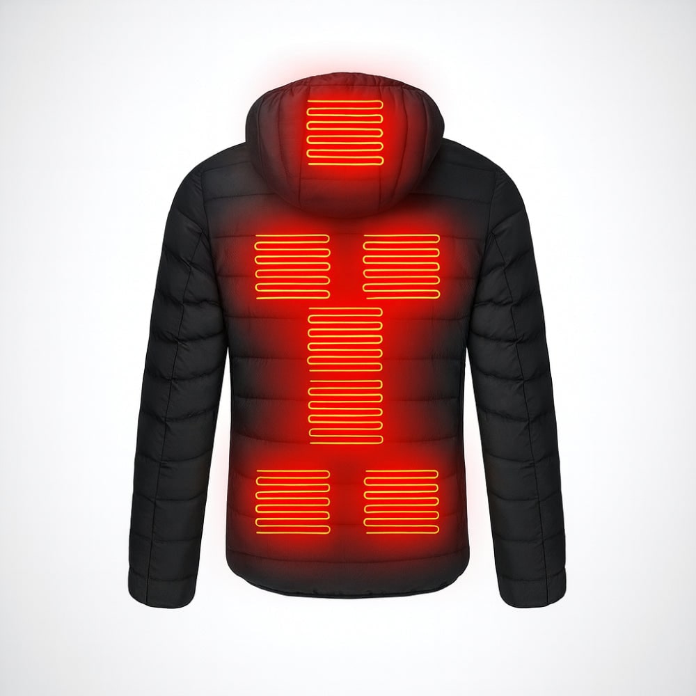 Verwarmde Winterjas Heren met Temperatuurregeling Capuchon Gewatteerd Waterdicht Outdoor Jas Winterkleding | Sulvida