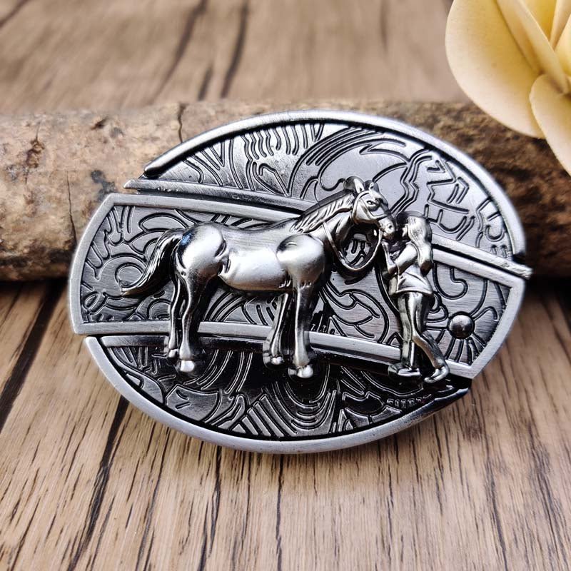 Metalen Ovale Riem Buckle Western Cowboy Stijl Gesp Accessoire Decoratie voor Riemen Kleding Jeans Mode | Sulvida