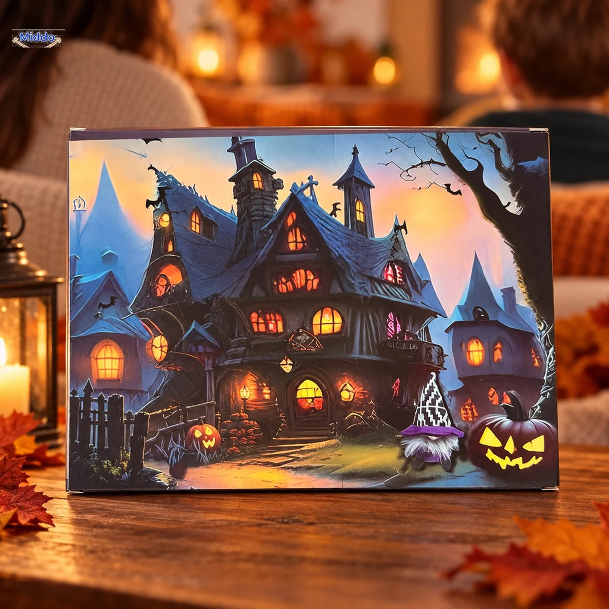 Kersttafereel Adventskalender met Gnoom Decoratie Vakjes voor Kerst en Halloween Feestdagen Countdown | Sulvida
