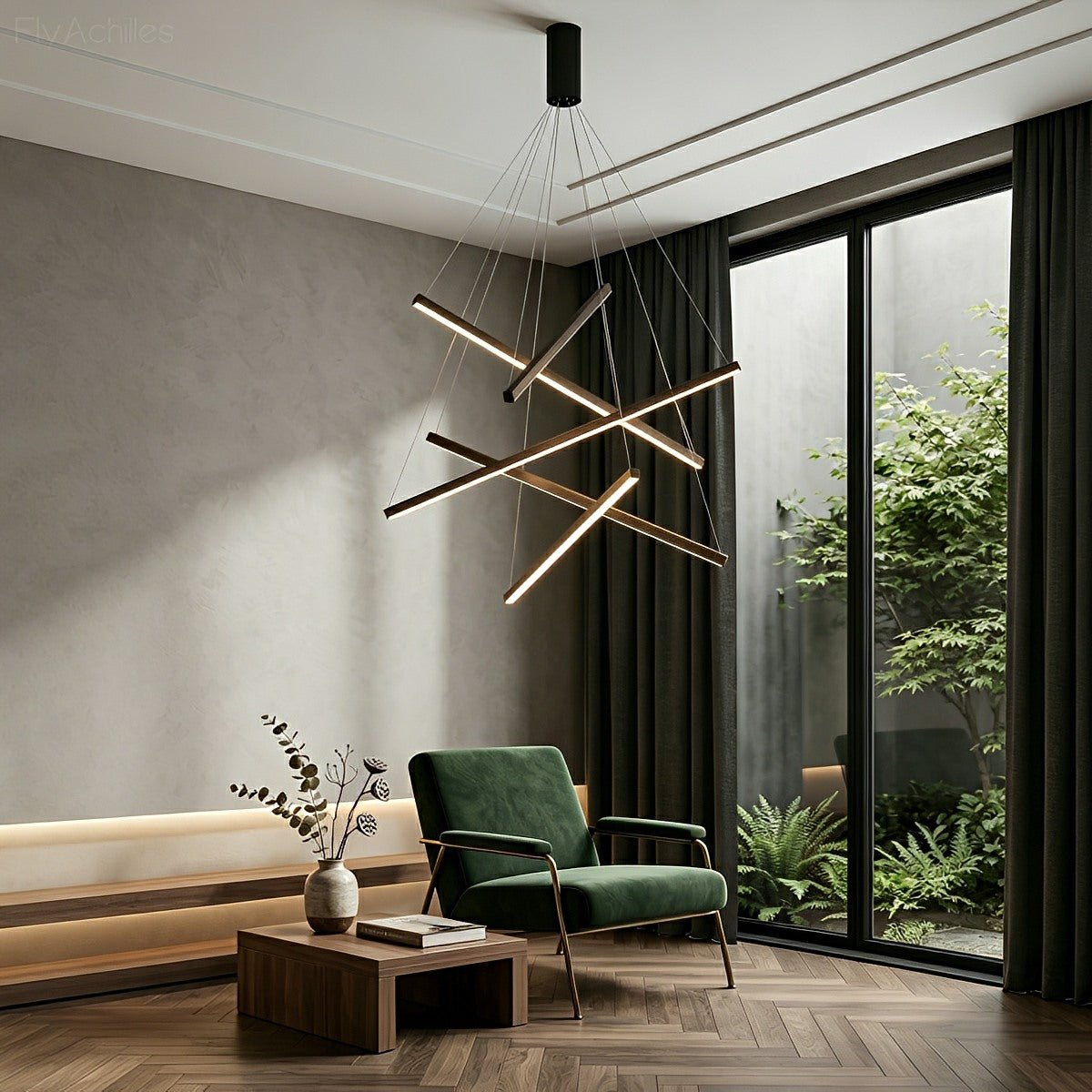 Geometrische Trapsgewijze Dimbare LED Hanglamp Zwart Modern Design met Afstandsbediening voor Woonkamer | Sulvida