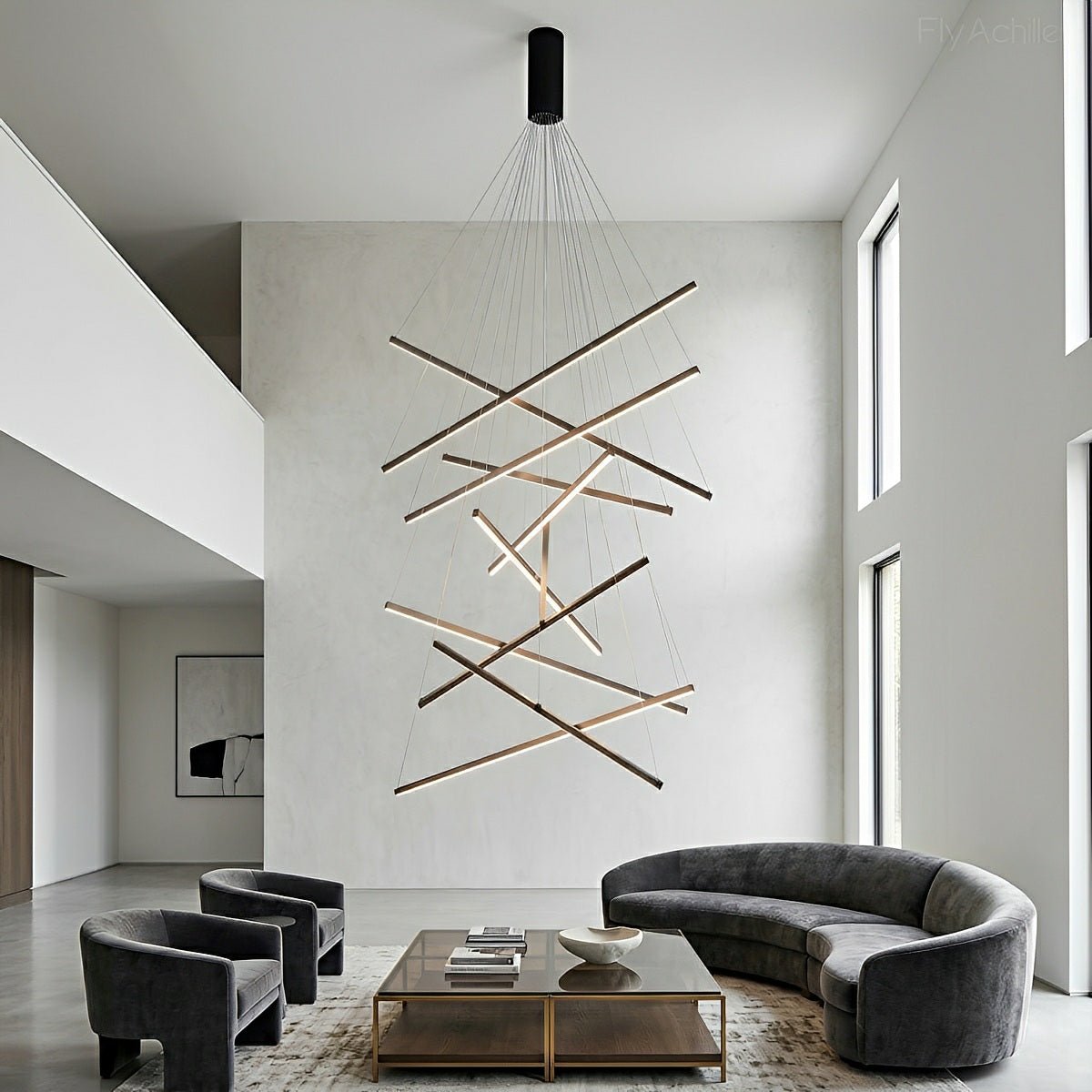 Geometrische Trapsgewijze Dimbare LED Hanglamp Zwart Modern Design met Afstandsbediening voor Woonkamer | Sulvida