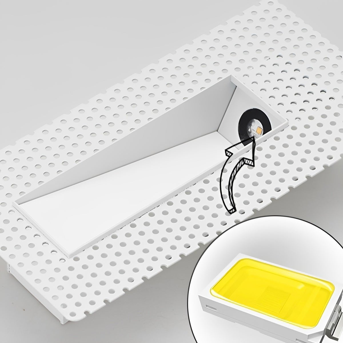 Einbau-LED-Treppenbeleuchtung mit Bewegungsmelder, Aluminium-Wandleuchte für Flur, Schlafzimmer, Küche, Treppenhaus, Weiß | Sulvida