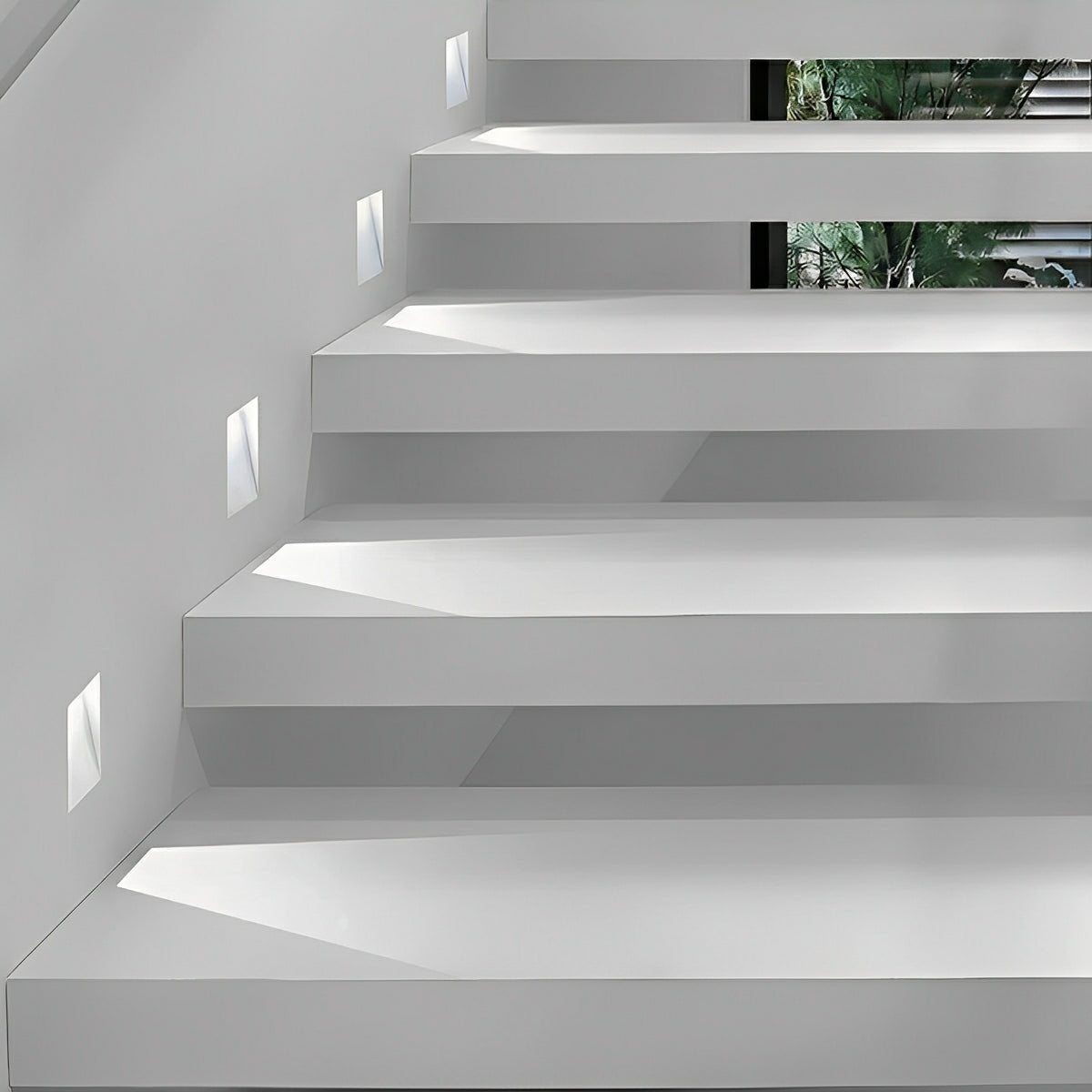 Inbouwbare LED-wandlamp aluminium rechthoek met bewegingssensor voor hal trap gang wit modern energiezuinig | Sulvida