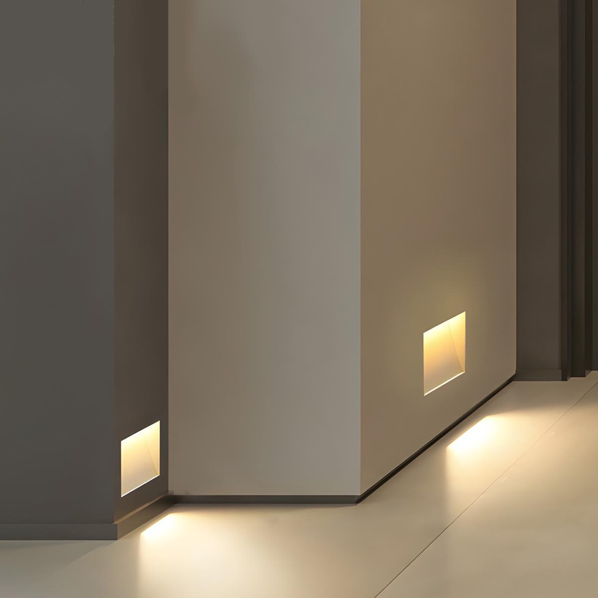 Einbau-LED-Treppenbeleuchtung mit Bewegungsmelder, Aluminium-Wandleuchte für Flur, Schlafzimmer, Küche, Treppenhaus, Weiß | Sulvida