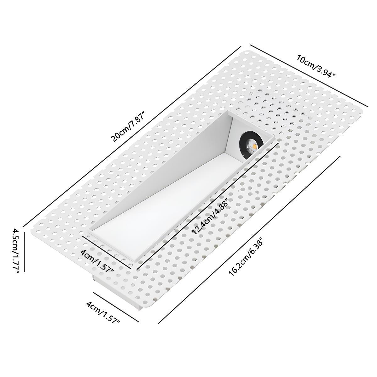 Inbouwbare LED-wandlamp aluminium rechthoek met bewegingssensor voor hal trap gang wit modern energiezuinig | Sulvida