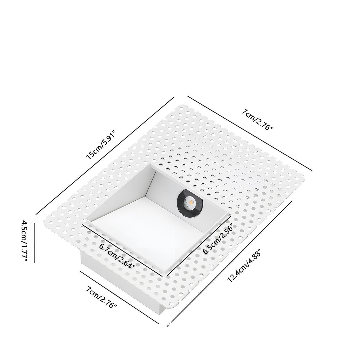 Inbouwbare LED-wandlamp aluminium rechthoek met bewegingssensor voor hal trap gang wit modern energiezuinig | Sulvida