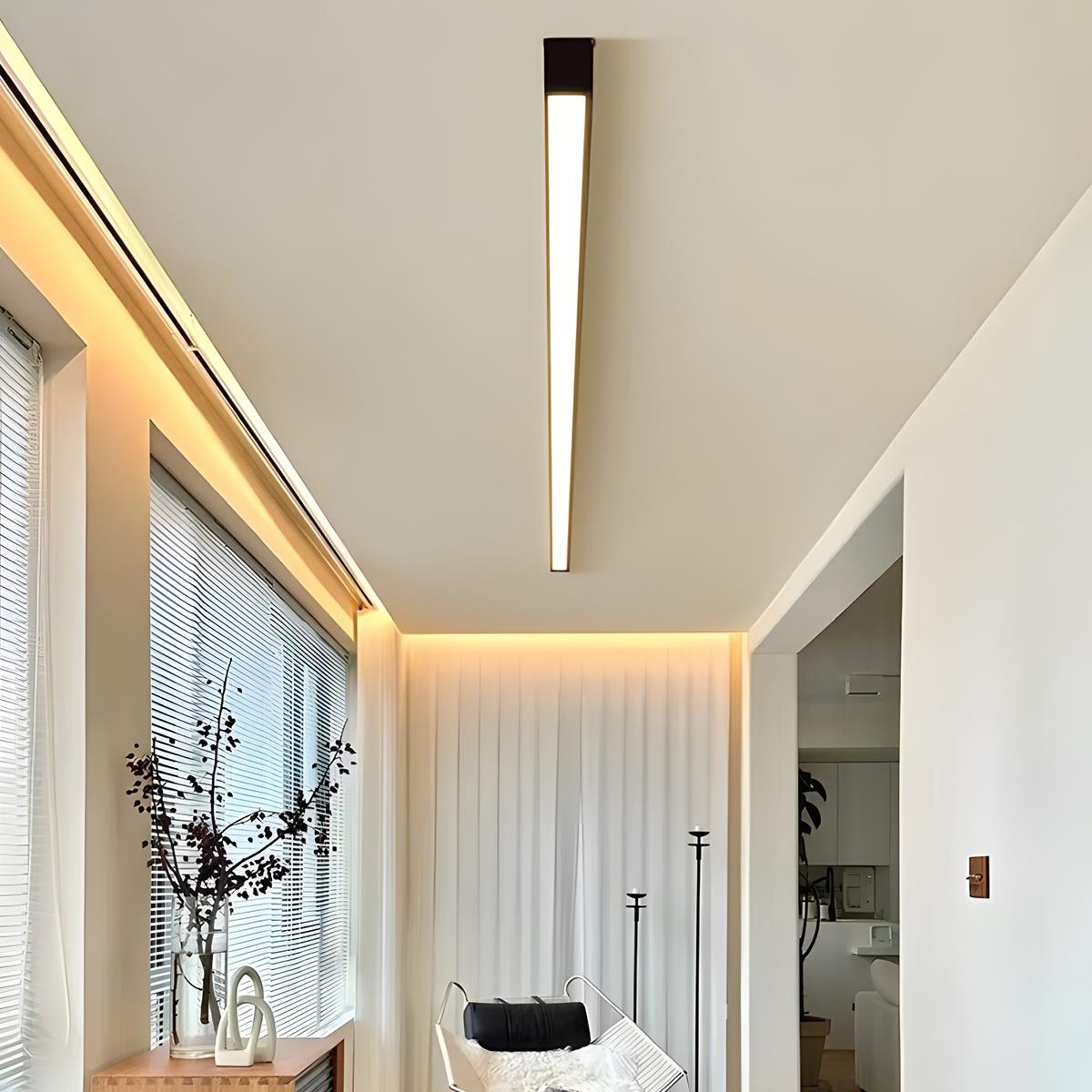 LED Plafondlamp Dimbaar met Afstandsbediening Aluminium Zwart Wit Moderne Stripverlichting Woonkamer Slaapkamer | Sulvida