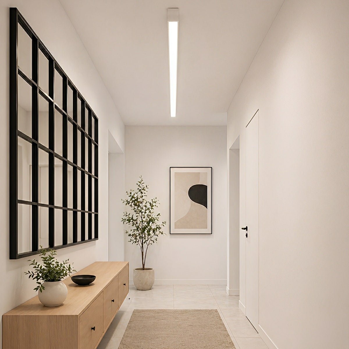 LED Plafondlamp Dimbaar met Afstandsbediening Aluminium Zwart Wit Moderne Stripverlichting Woonkamer Slaapkamer | Sulvida