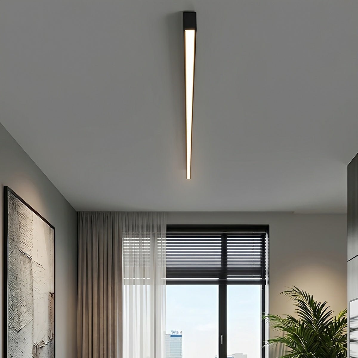 LED Plafondlamp Dimbaar met Afstandsbediening Aluminium Zwart Wit Moderne Stripverlichting Woonkamer Slaapkamer | Sulvida