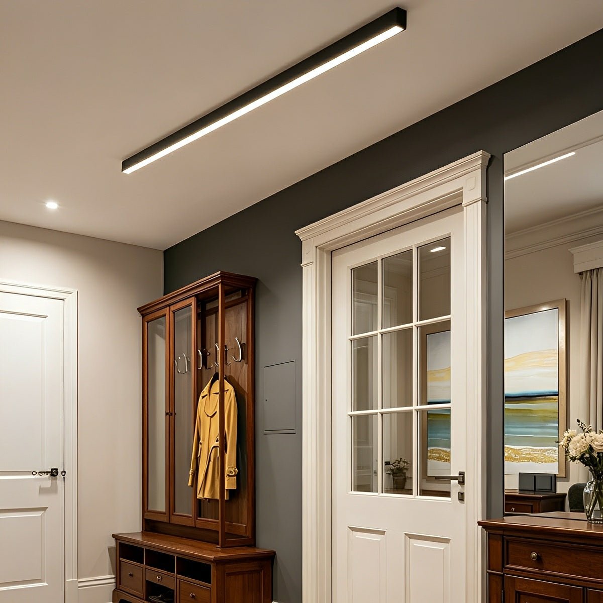 LED Plafondlamp Dimbaar met Afstandsbediening Aluminium Zwart Wit Moderne Stripverlichting Woonkamer Slaapkamer | Sulvida