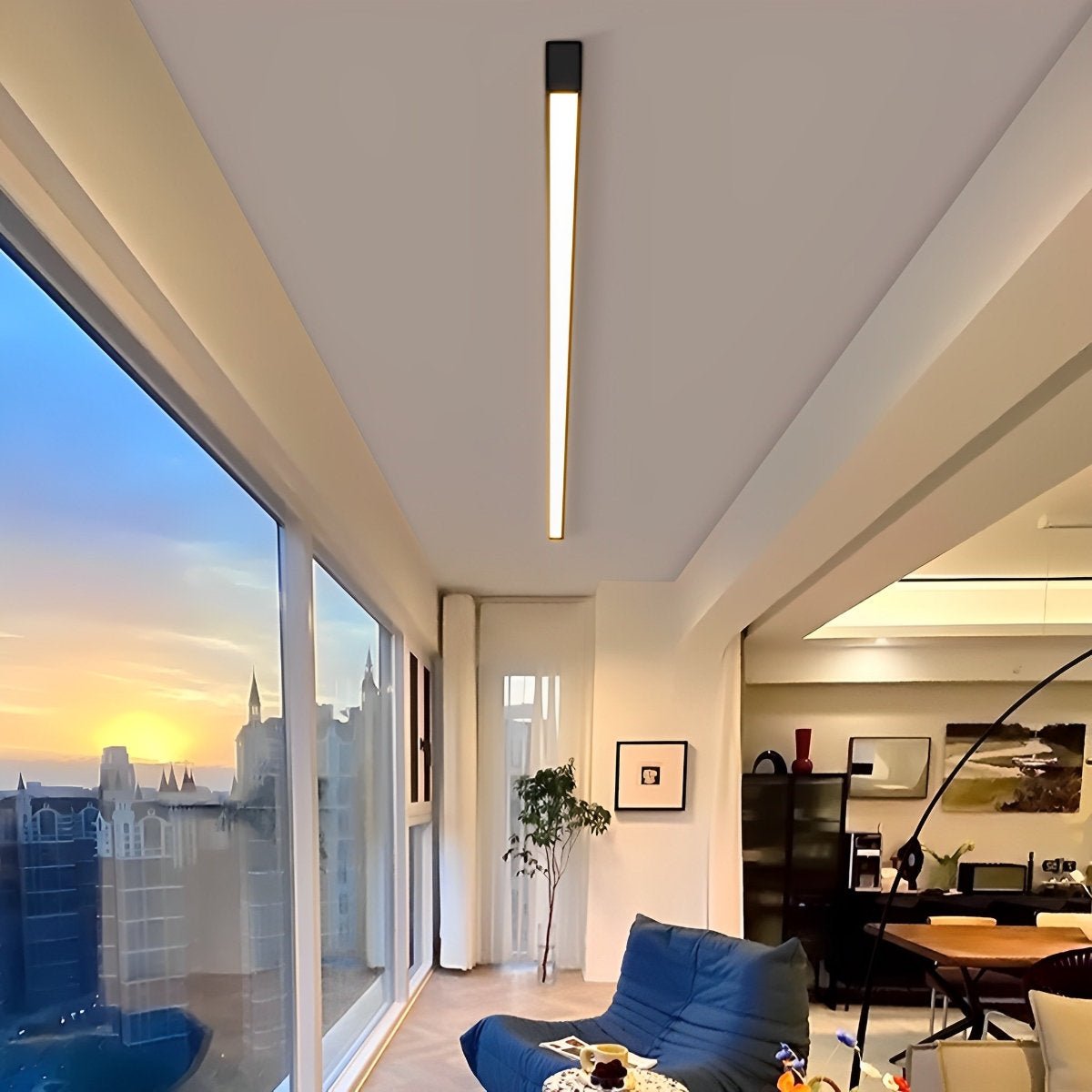 LED Plafondlamp Dimbaar met Afstandsbediening Aluminium Zwart Wit Moderne Stripverlichting Woonkamer Slaapkamer | Sulvida