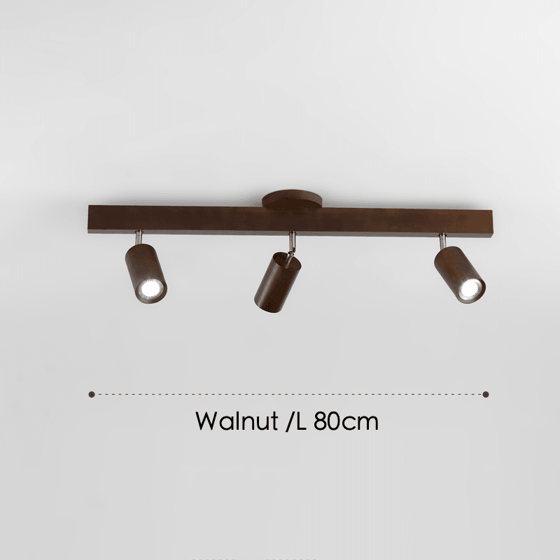 Houten Plafondlamp met Verstelbare Spots Moderne Spotlamp Hout Eetkamer Woonkamer Plafondverlichting Design | Sulvida