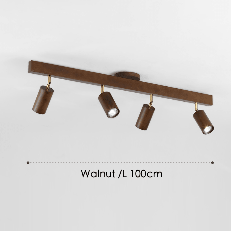 Houten Plafondlamp met Verstelbare Spots Moderne Spotlamp Hout Eetkamer Woonkamer Plafondverlichting Design | Sulvida