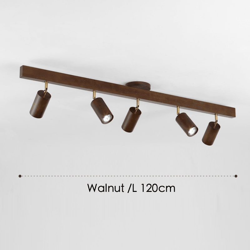 Houten Plafondlamp met Verstelbare Spots Moderne Spotlamp Hout Eetkamer Woonkamer Plafondverlichting Design | Sulvida
