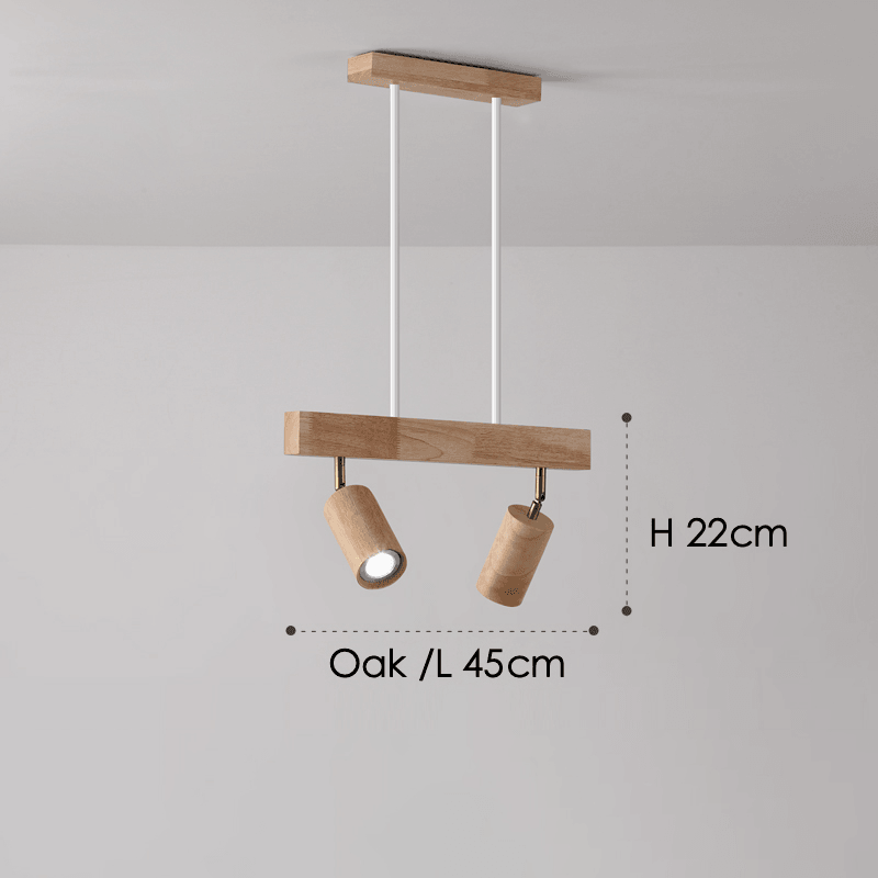 Houten Plafondlamp met Verstelbare Spots Moderne Spotlamp Hout Eetkamer Woonkamer Plafondverlichting Design | Sulvida