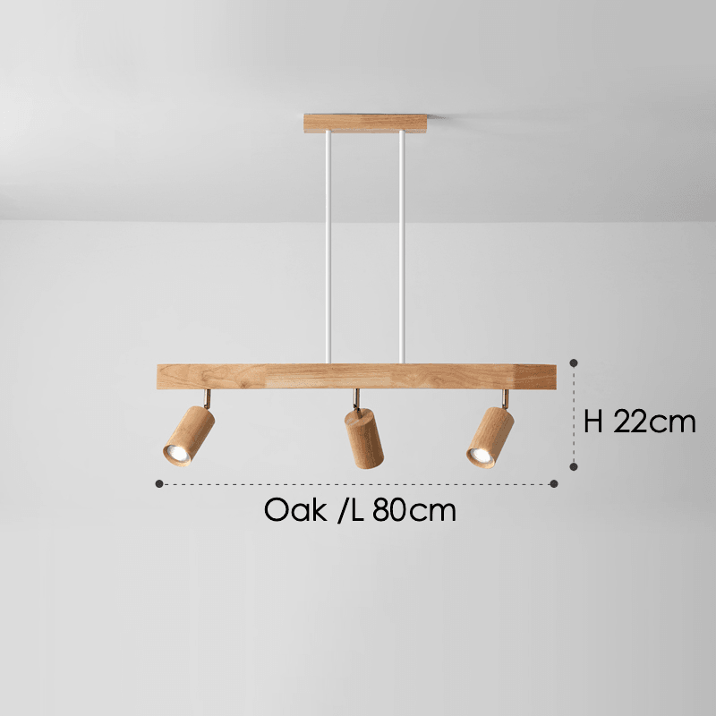 Houten Plafondlamp met Verstelbare Spots Moderne Spotlamp Hout Eetkamer Woonkamer Plafondverlichting Design | Sulvida